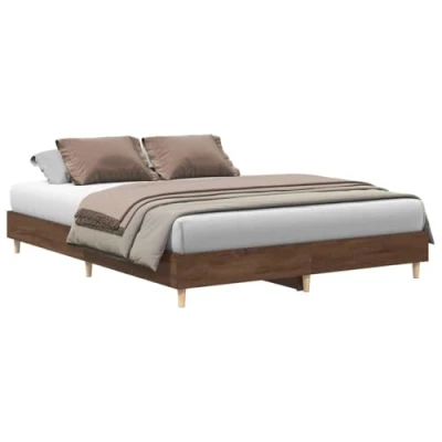 Afbeelding van vidaXL Bedframe zonder matras 140x200 cm spaanplaat bruin eikenkleurig