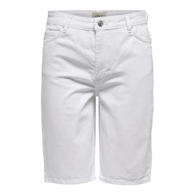 Image de ONLY ONLSONNY Short en jean pour femme Taille haute Coupe normale, Blanc., XS