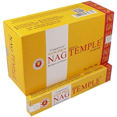 Afbeelding van Golden Nag Wierook Temple (12 pakjes van 15 gram)