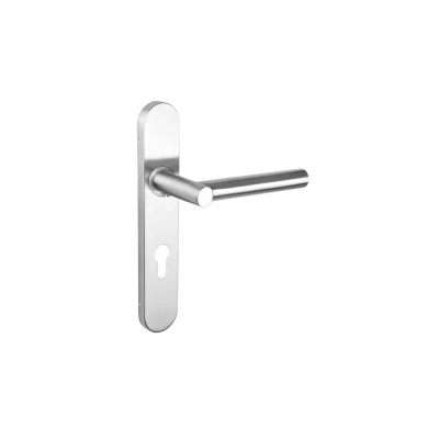 Afbeelding van Lavuzo deurkruk Grosetto RVS met afgerond schild PC72 Per set Deurklink