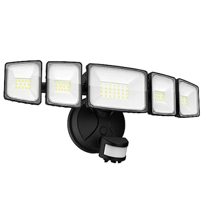 Afbeelding van Onforu led schijnwerper, 55 W, met bewegingsmelder, buiten, volledige hoek, 360 graden, 4500 lm, 6500 K spot, IP65 waterdicht, voor garage, tuin