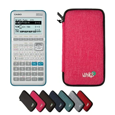 Afbeelding van CALCUSO Basispakket roze met Grafische Rekenmachine Casio Graph 35+ E II en uitgebreide garantie van