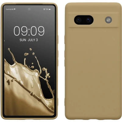 Afbeelding van kwmobile telefoonhoesje geschikt voor Google Pixel 7a Hoesje smartphone Precisie camera uitsnede In Bruingrijs