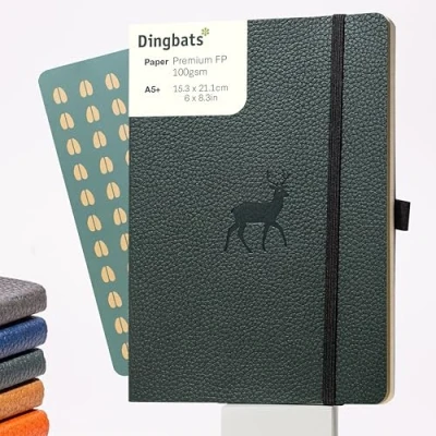Afbeelding van Dingbats* Wildlife Soft Cover A5+ Green Deer Notebook Lined