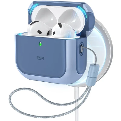 Afbeelding van ESR Halolock Orbit Hybrid Hoes Geschikt Voor AirPods 4 (AirPods 4e Generatie) (2024) Magsafe Blauw