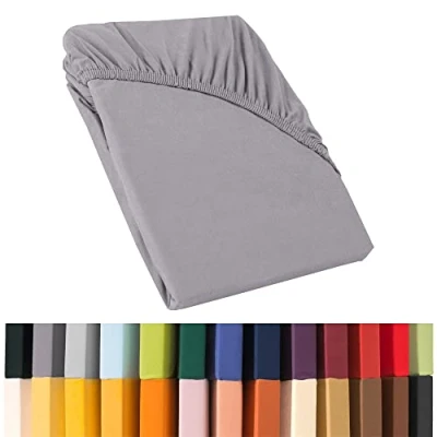 Afbeelding van CelinaTex Relax boxspringbed waterbed hoeslaken, 140x200 160x220 cm, platina grijs katoenen laken
