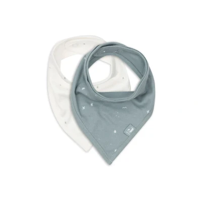 Afbeelding van Jollein Slab Bandana Katoen Slabbetjes Baby 2 Stuks Twinkling Sea Green