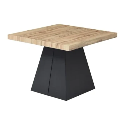 Afbeelding van Vente unique Uitschuifbare eettafel 4 tot 10 plaatsen van mdf en metaal Naturel zwart EMELIA L 250 cm x H 75 D 100