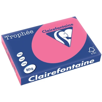 Afbeelding van Clairefontaine Trophée Intens, gekleurd papier, A3, 80 g, 500 vel, fuchsia 3 stuks