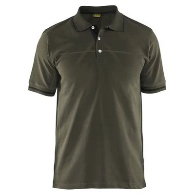 Image de Polo bicolore vert olive/noir