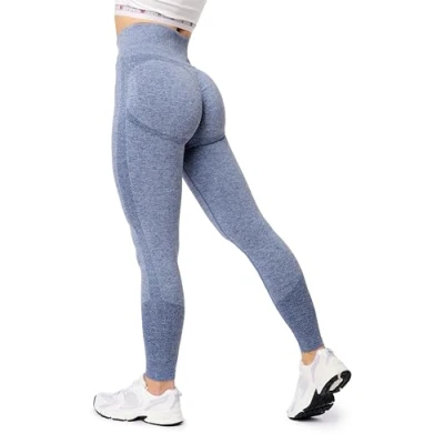 Afbeelding van Bellivalini BLV BLV50 254 LE Dames Leggings Push Up High Waist Scrunch Vrijetijdsbroek Lang Sport Sporbroek Yogabroek Blauw Gemêleerd XL