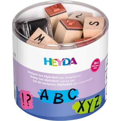 Image de Heyda kit de timbres à motifs alphabet, boîte transparente 204888479