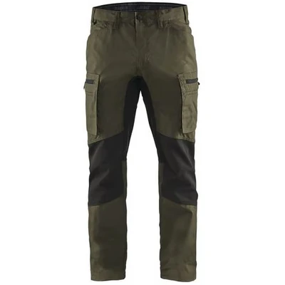Image de Pantalon services stretch vert olive/noir