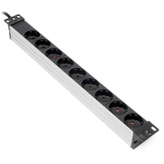 Afbeelding van 19 inch stekkerdoos Brennenstuhl 2 meter (9 voudig, 1U, Aluminium)