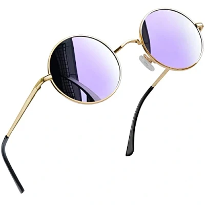 Afbeelding van Joopin Hippie Ronde zonnebril, steampunk, retrostijl, metalen frame