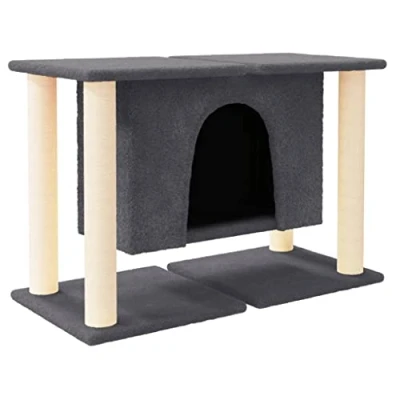 Afbeelding van Kattenmeubel met sisal krabpalen 50 cm donkergrijs
