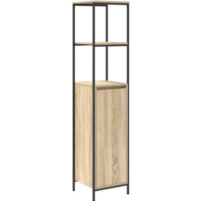 Afbeelding van Badkamermeubel met planken 36x35x165 cm Sonoma eikenkleurig