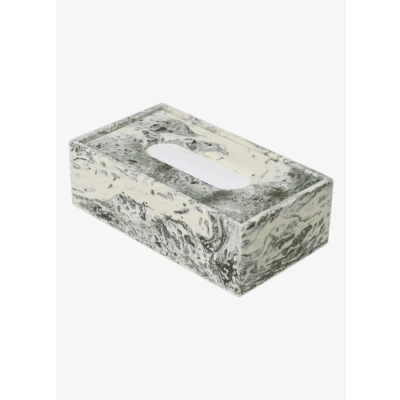 Afbeelding van ferm LIVING Mist Tissue Opbergdoos Emerald Off White