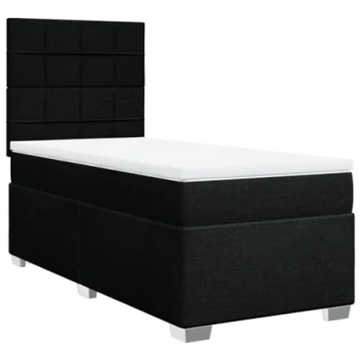 Afbeelding van vidaXL Boxspring met matras stof zwart 90x190 cm