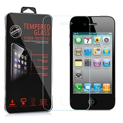Afbeelding van Cadorabo Screenprotector geschikt voor Apple iPhone 4 / 4S Pantser film Beschermende in KRISTALHELDER Geharde (Tempered) display beschermglas 9H hardheid met 3D Touch