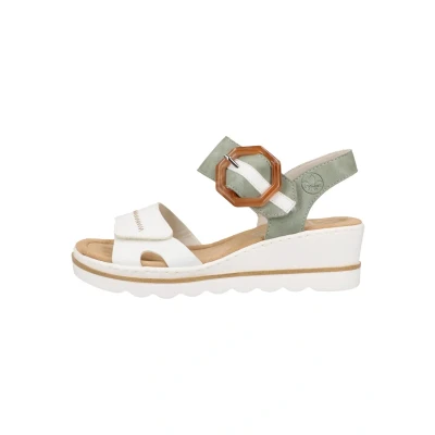 Afbeelding van Rieker Dames groen olijf sandalen maat 37