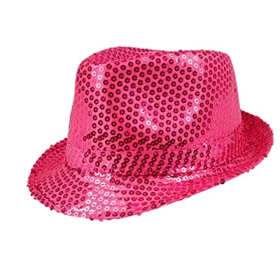 Afbeelding van Boland Hoed Popstar sequins fuchsia Roze 59 Volwassenen Unisex 80&#039;s &amp; 90&#039;s Disco