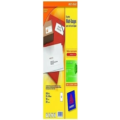 Afbeelding van AVERY Doos met 200 zelfklevende multifunctionele etiketten, formaat 210 x 148 mm, laser/inkjetdruk, (3655 100)
