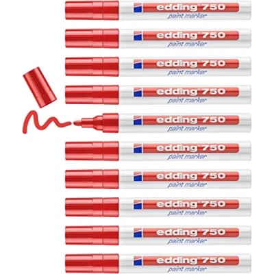 Afbeelding van Viltstift edding 750 lakmarker rond 2 4mm rood