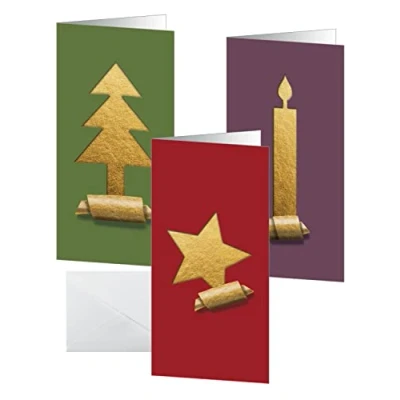 Afbeelding van SIGEL DS080 Kerstkaartenset &quot;Cut out Style&quot;, DL, 10 kaarten met enveloppen