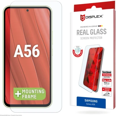 Afbeelding van Displex Real Glass, 2D Panzerglas (1 Stuk, Samsung Galaxy A56), Smartphone beschermfolie, Transparant
