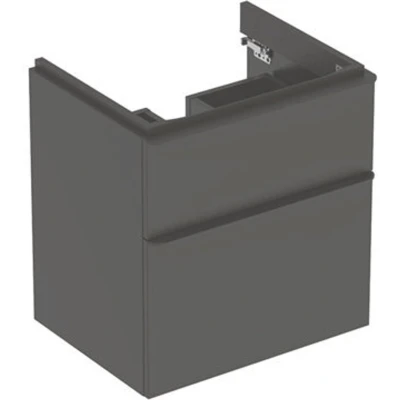 Afbeelding van Geberit Smyle Square wastafelonderbouwkast met 2 laden, lava mat 584 x
