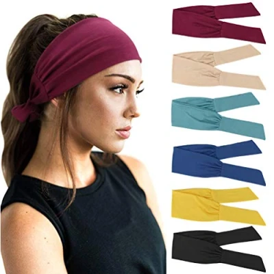 Afbeelding van DRESHOW 6 delige haarband voor dames, yoga, hardlopen, haarbanden, sport, training, schattige accessoires, stuks kleurenheadwraps set, 14, eenheidsmaat