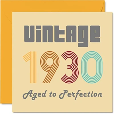 Afbeelding van verjaardagskaart voor mannen en vrouwen, vintage 1930 Aged To Perfection grappige jou 145 mm x opa oma