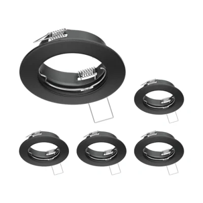 Afbeelding van ledscom.de 5 plafondinbouwframes FERE, rond, mat zwart