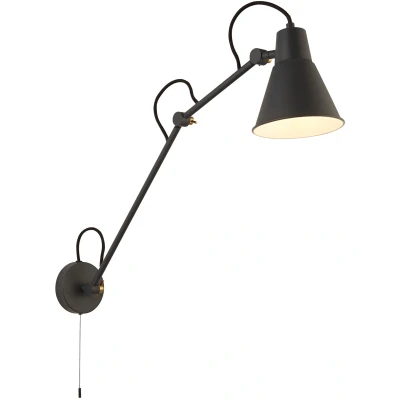 Afbeelding van Searchlight Swing Wandverlichting Met Trekschakelaar 14 X 77 Cm Grijs