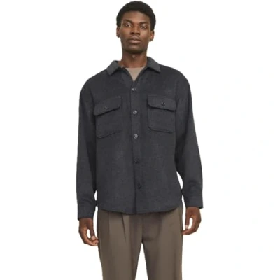 Afbeelding van Jack &amp; Jones Overhemd Jjebradley Ollie Overshirt Ls Noos 12257199 Black Mannen Maat XL