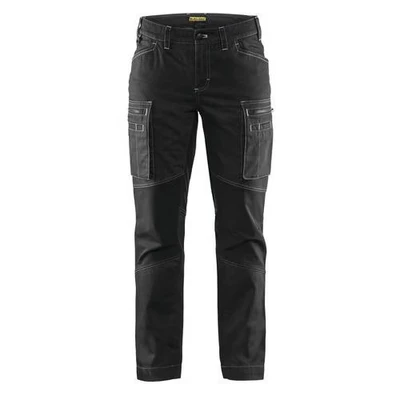 Image de Pantalon services stretch femme noir, lavage industriel