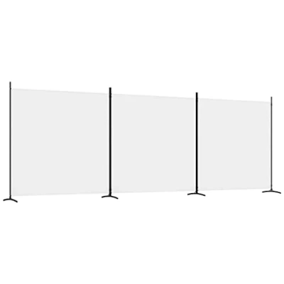 Afbeelding van Kamerscherm met 3 panelen 525x180 cm stof wit