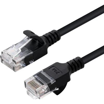 Afbeelding van MicroConnect U/UTP CAT6 0.25M Black Slim Unshielded Network Cable, PVC, 4x2xAWG 30/7 CU, OD : 3.6mm