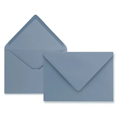Afbeelding van FarbenFroh van GUSTAV NEUSER enveloppen, 100 x grijs blauw, DIN C6, 114 162 mm, enveloppen met natte plakrand zonder venster, voor wenskaarten en uitnodigingen
