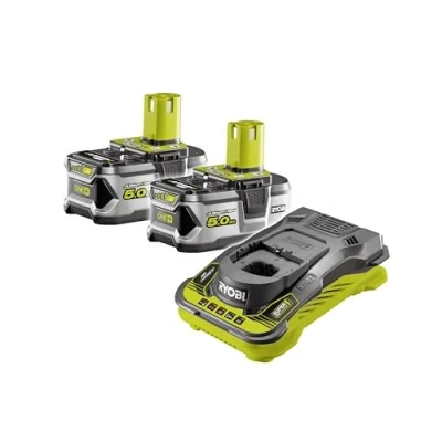 Afbeelding van Ryobi 2 accu&#039;s 18 V One 5,0 Ah en snellader RC18150 250G