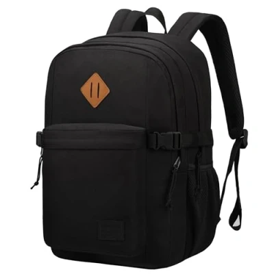 Afbeelding van SUPACOOL Lichtgewicht casual laptoprugzak met laptopvak van 15,6 inch voor mannen en vrouwen, rugzak universiteit, zwart.