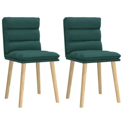 Image de vidaXL Chaises à manger lot de 2 vert foncé tissu4101298