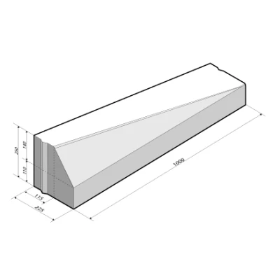 Afbeelding van RWS Inritverloopband 115/225x250 links grijs (DR)