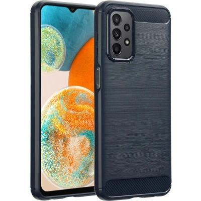 Afbeelding van imoshion Hoesje Geschikt voor Samsung Galaxy A23 (5G) Siliconen Brushed Backcover Donkerblauw