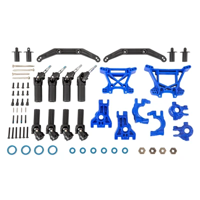 Afbeelding van Buitenste aandrijflijn met ophanging upgrade set. Extreem sterk. Kleur blauw