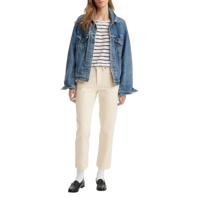 Image de Levi&#039;s 501 Crop Jeans Femme, Ecru Booper No Damage, 29W / 28L