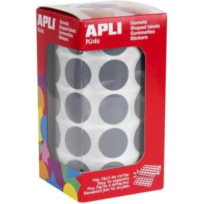 Afbeelding van APLI Kids 16725 Ronde stickers op rol Kleur: Grijs Afmetingen: 20 mm