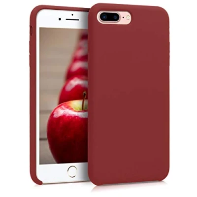 Afbeelding van kwmobile telefoonhoesje geschikt voor Apple iPhone 7 Plus / 8 Hoesje met siliconen coating Smartphone case in donkerrood
