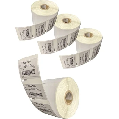 Afbeelding van LEYF Etiketten voor Labelwriter 11354, 1000 etiketten, 4 rollen per rol = 4000 zelfklevende compatibel met en Seiko labelprinters, 57 x 32 mm,
